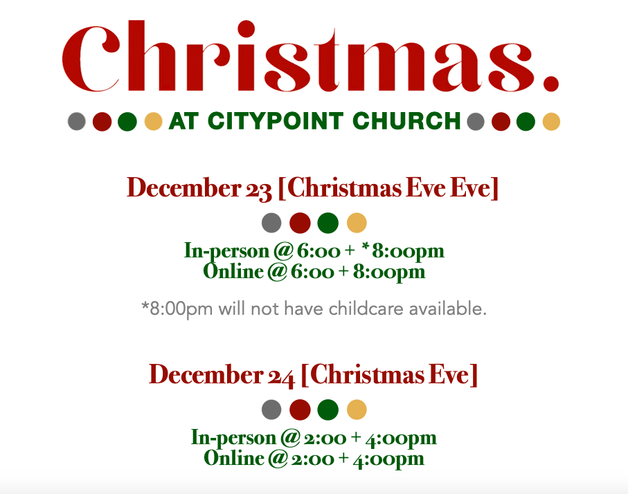 City Point Church Christmas eve mass event in person and online