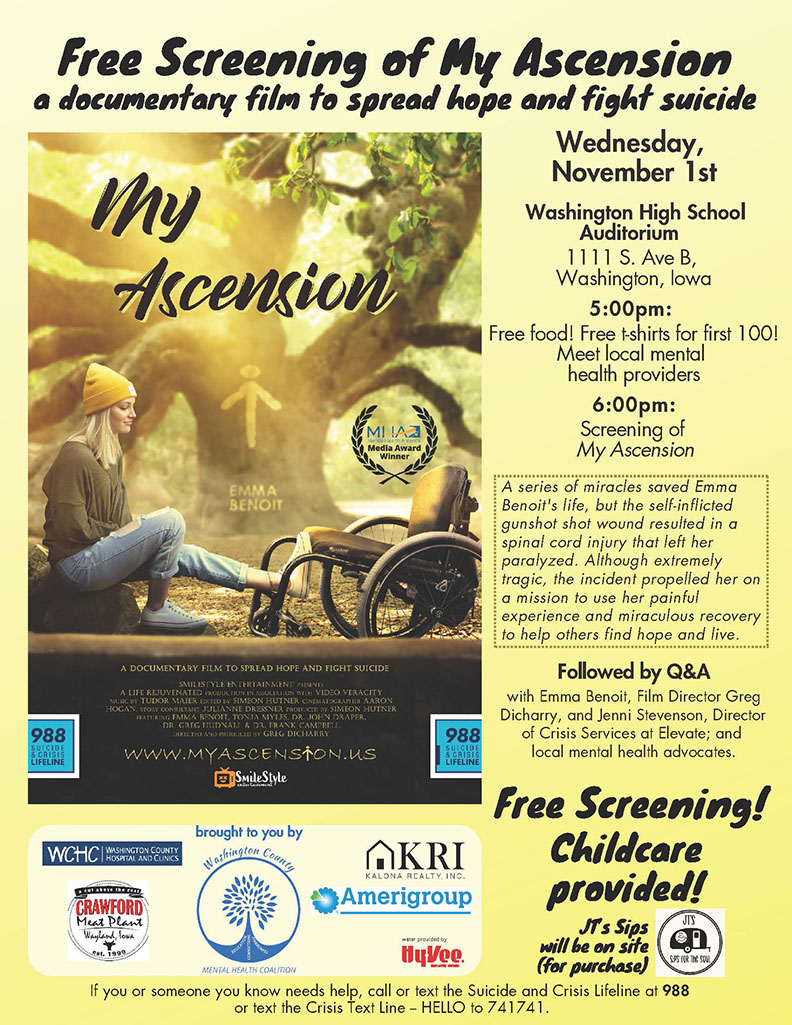 FREE Screening of My Ascension City of Washington Iowa