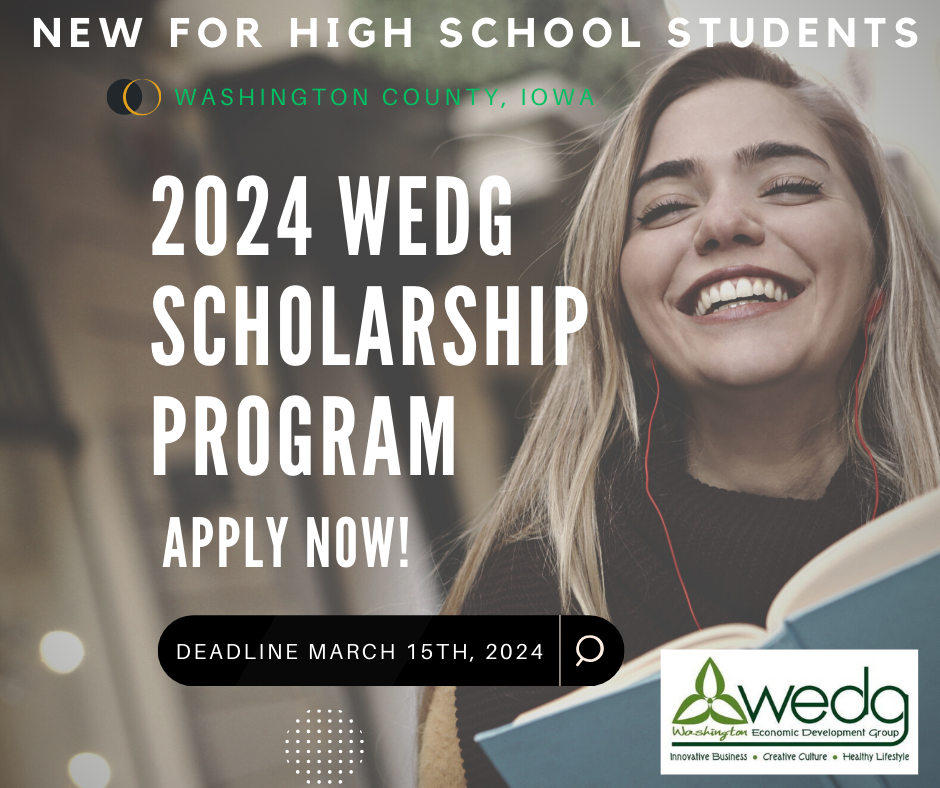 WEDG Scholarship Application 2024 City of Washington, Iowa